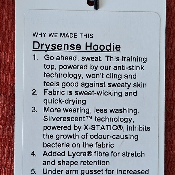 NWT LULULEMON AZBR Orange Brick Drysense LS Pullover Hoodie Men's Medium, XL - Picture 11 of 11